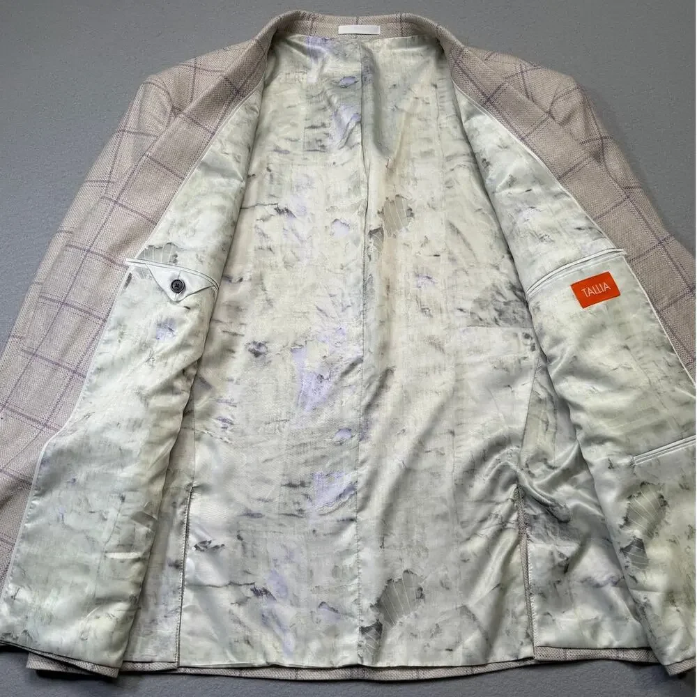 Tallia Men's Slim-Fit Printed Notch-Lapel Sport Coat Natural 50R $295